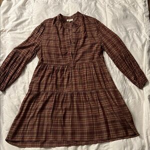 Elegant Plaid Long Sleeve Dress